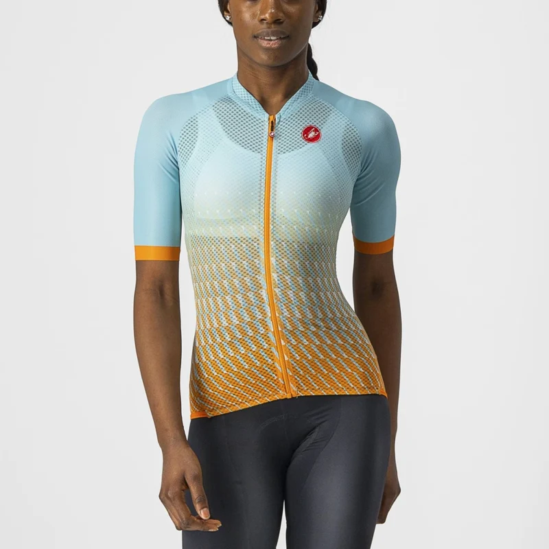 CASTELLI CLIMBER'S 2.0 W JERSEY SKYLIGHT/LIGHT ACQUA/POP ORANGE 單車衫