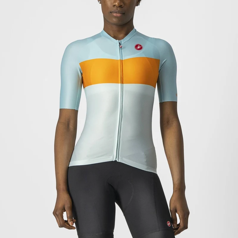 CASTELLI AERO PRO WOMEN JERSEY LIGHT ACQUA/POP ORANGE/SKYLIGHT 單車衫