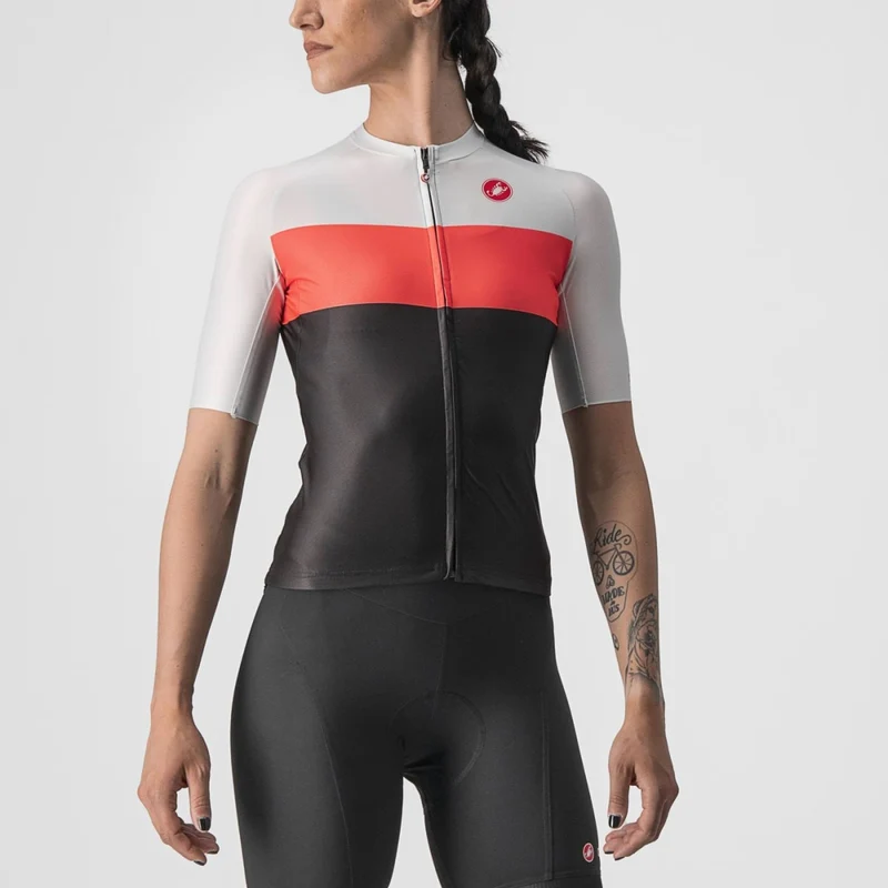 CASTELLI AERO PRO WOMEN JERSEY LIGHT BLACK/BRILLIANT PINK/SILVER 單車衫