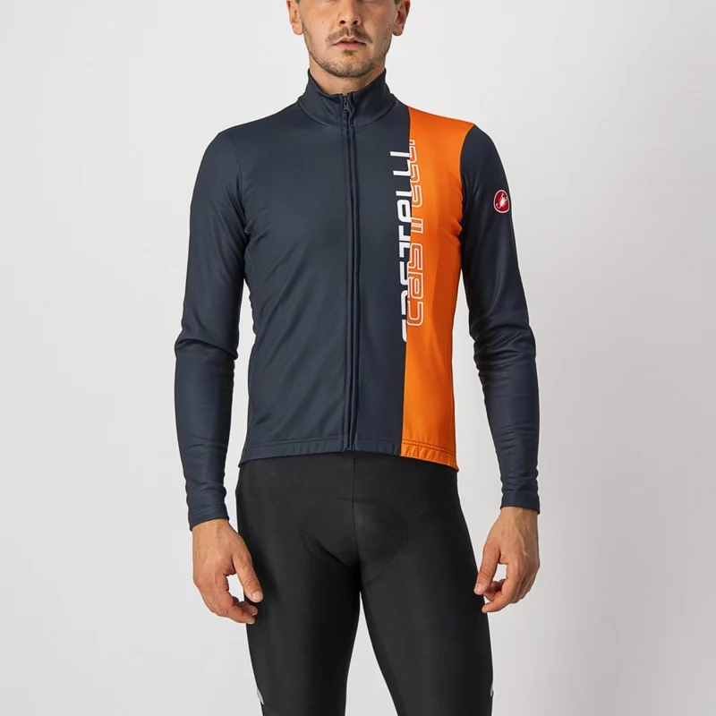CASTELLI TRAGUARDO JERSEY FZ SAVILE BLUE/BRILLIANT ORANGE 單車衫