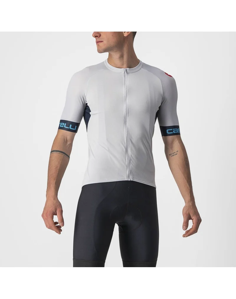 CASTELLI ENTRATA VI 單車衫 短袖騎行衣 銀灰色/藍色