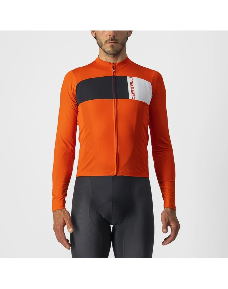 CASTELLI PROLOGO 7 LONG SLEEVE JERSEY FIERY RED/LIGHT BLACK/IVORY 單車衫