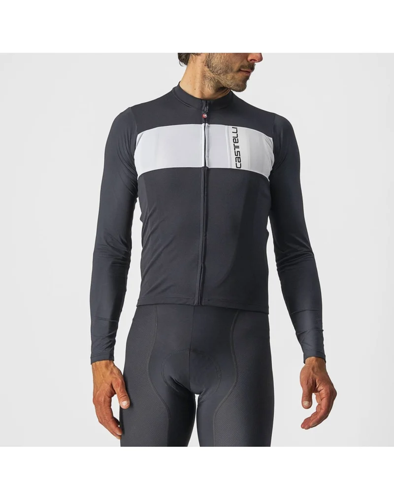 CASTELLI PROLOGO 7 LONG SLEEVE JERSEY LIGHT BLACK/SILVER GRAY/IVORY 單車衫