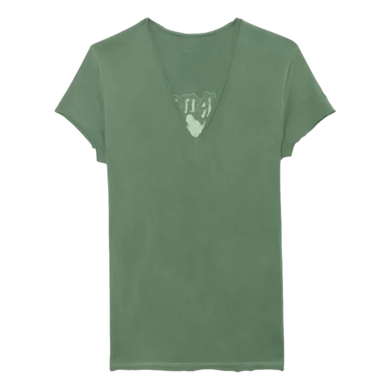 Zadig & Voltaire Fallen Angel Visnet T-Shirt Groen - Match Laren
