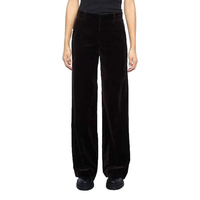 Zadig & Voltaire Broek Panol Velvet Donkerbruin - Match Laren