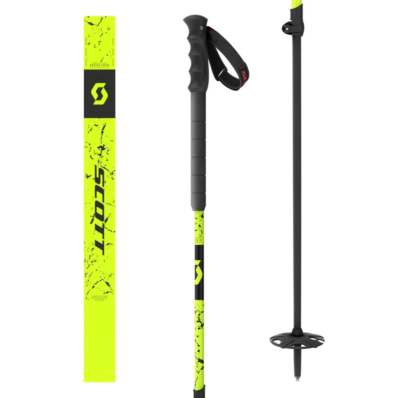 Scott Pure Adjust SRS toerski skistokken 105-155 cm fluor geel