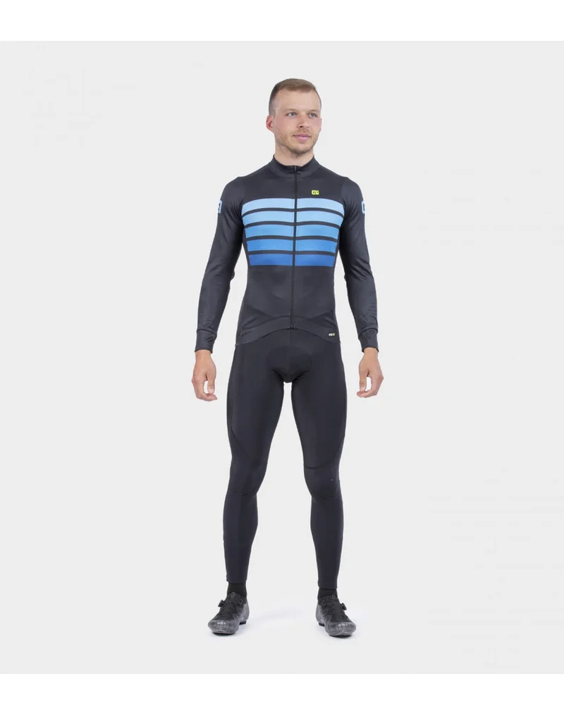 ALE PR-R SOMBRA WOOL THERMO 長袖 單車衫 黑-藍色