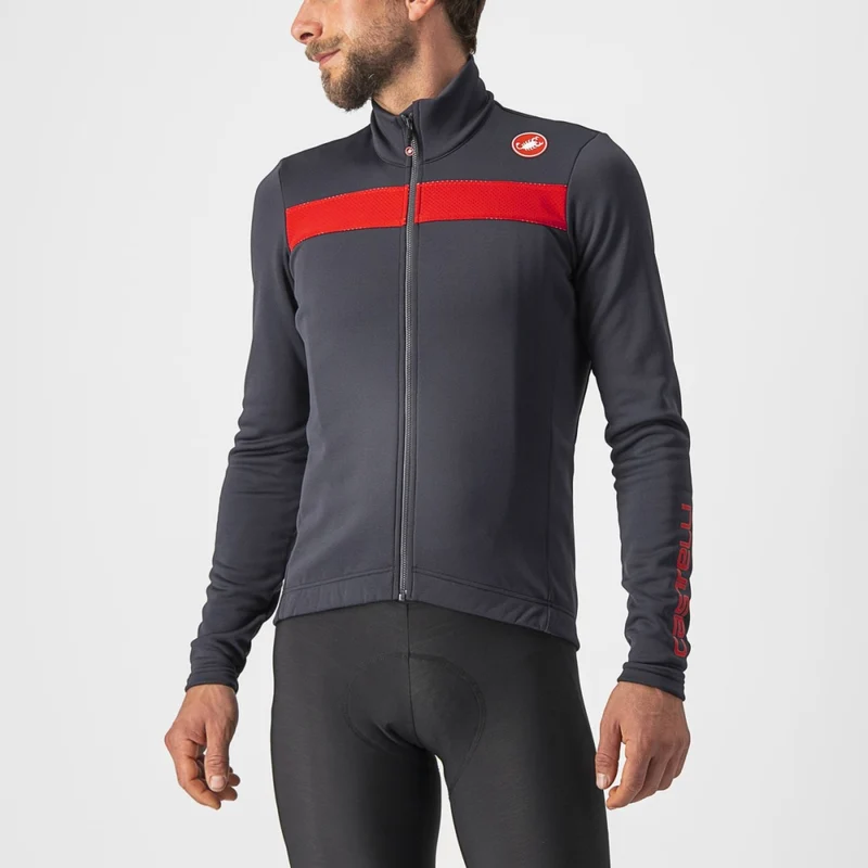 CASTELLI PURO 3 JERSEY FZ DARK GRAY/RED REFLEX 單車衫