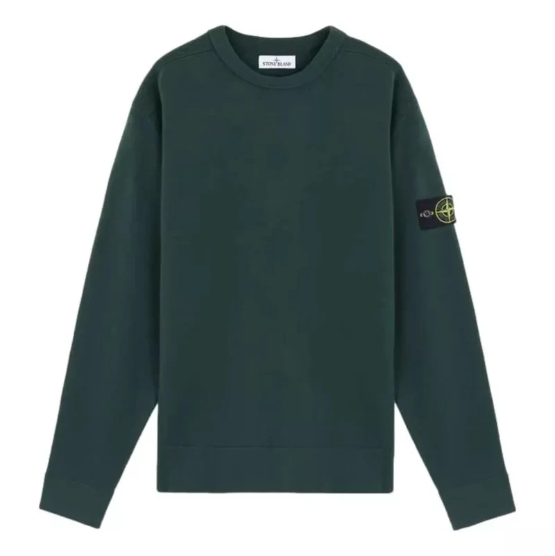 Stone Island Sweater Met Ronde Hals En Geribde Details Musk Green - Match Laren