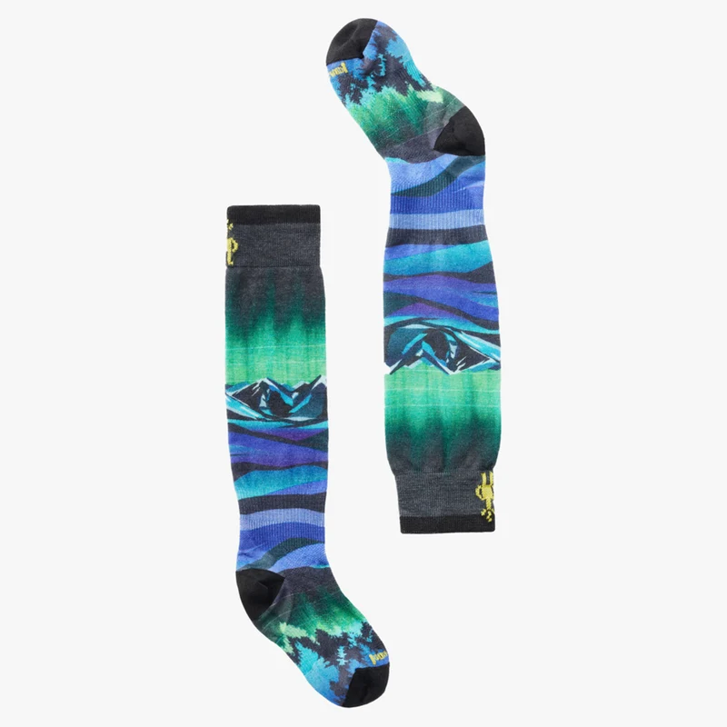 Smartwool Junior Ski Zero Cushion Aurora Flash Print OTC Socks