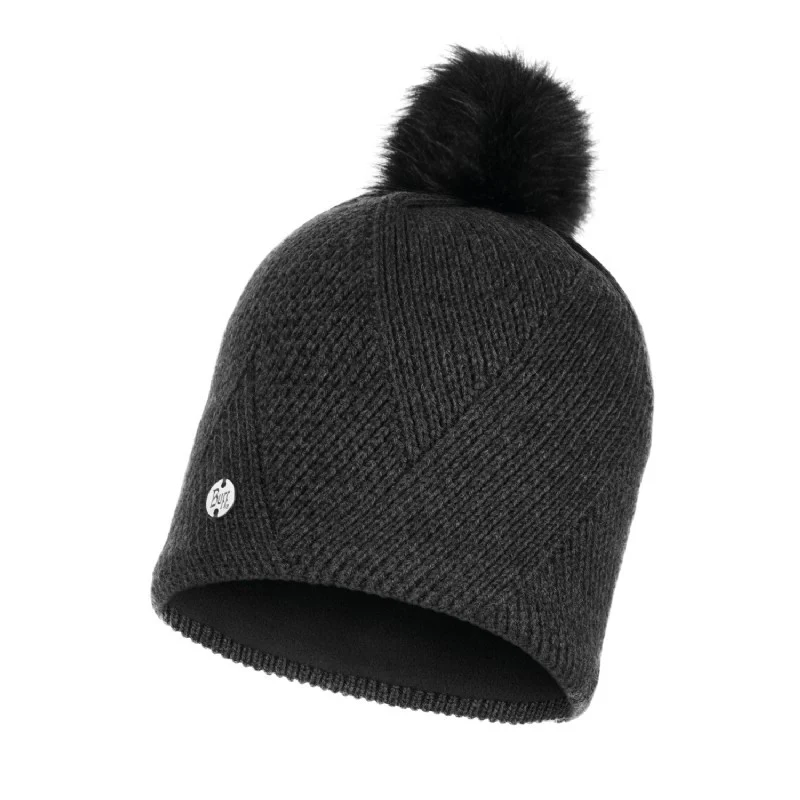 Buff Knitted & Polar Hat Disa Black muts