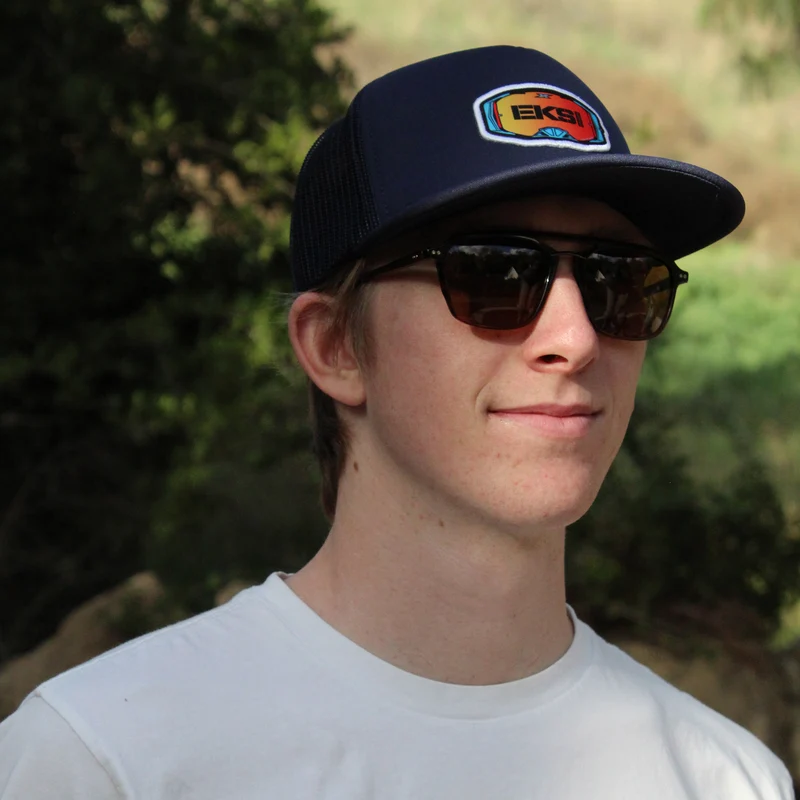 EKS Brand Flat Bill Goggle Patch Hat - Grey
