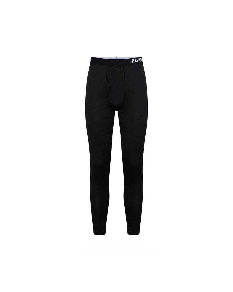 Behind The Pines Men's Performance Base Layer Merino Pants 190 Black