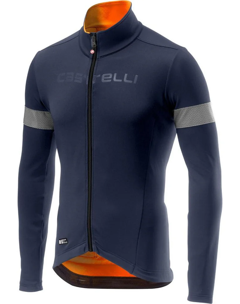 CASTELLI NELMEZZO RoS JERSEY DARK STEEL BLUE ORANGE 單車衫