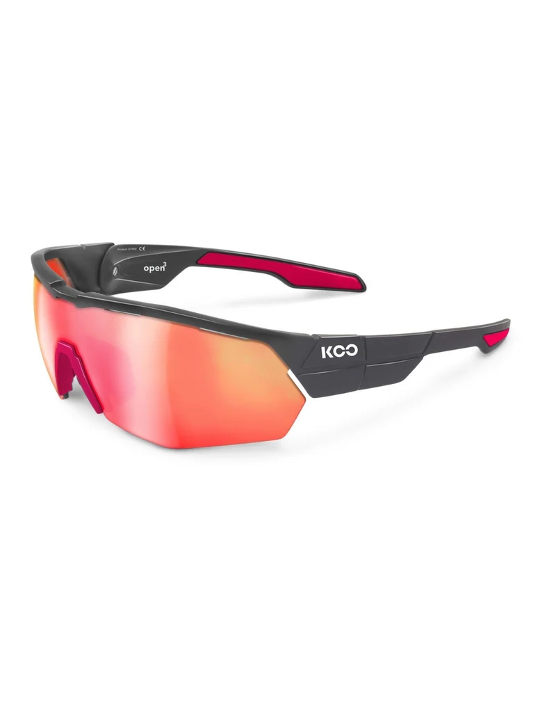 KOO OPEN CUBE Sunglasses Anthracite Matt Cherry Red Mirror Lenses Asia 太陽眼鏡 單車眼鏡