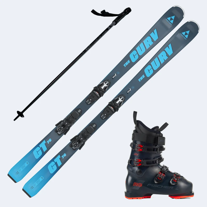 2026 Fischer The Curv GT 76 Skis with Fischer RC 110 Boots and Poles