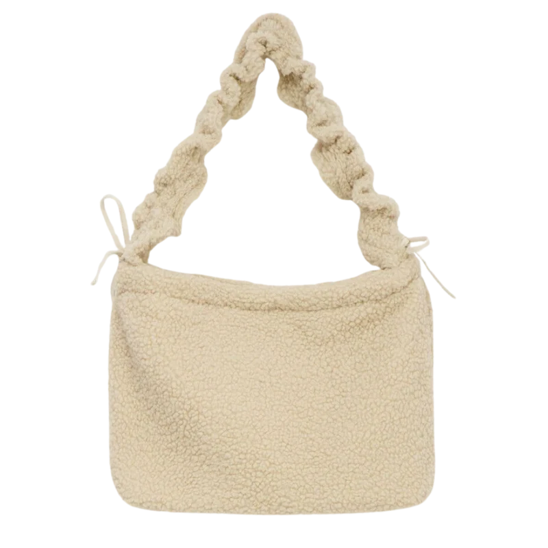Shopper puffer teddy ruffle strap
