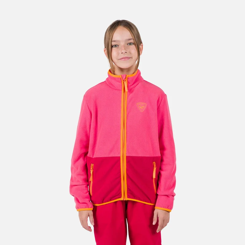 Rossignol Jr Strawpile FZ kinder fleece vest roze