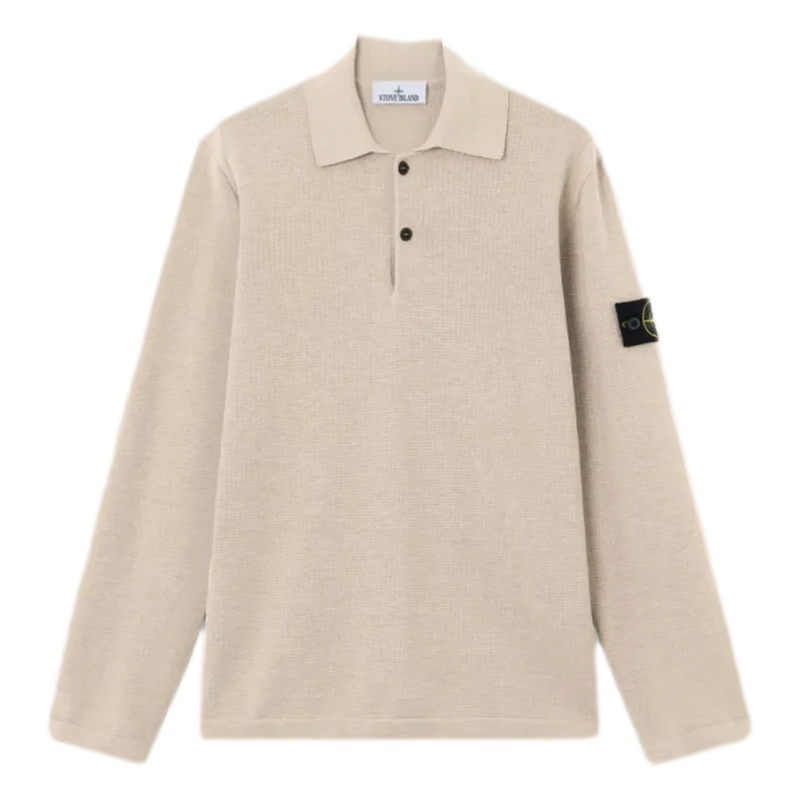 Stone Island Long-Sleeve Polo Zand - Match Laren