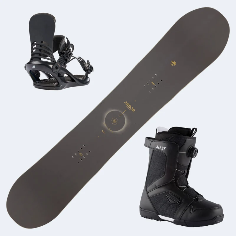 2026 Arbor Mantra Decon Women's Snowboard with Rossignol Alley Boa H4 Boots and Poles