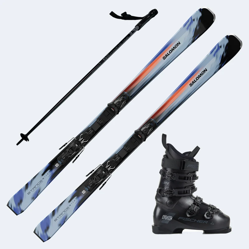 2027 Salomon Stance 76 Skis with Fischer RC 90 Boots and Poles