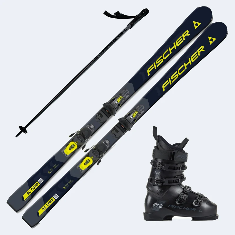 2026 Fischer RC Comp Skis with Fischer RC 90 Boots and Poles