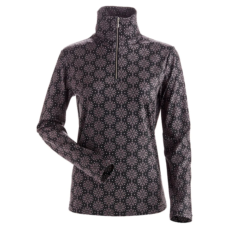 NILS Snowflake T Neck 1/4 Zip Women's Top