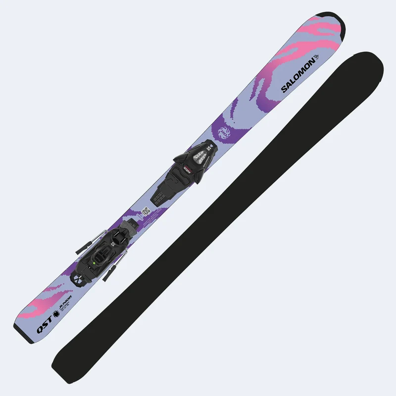 2027 Salomon QST Jr Cosmic Sky Skis W/ C5 GW Bindings