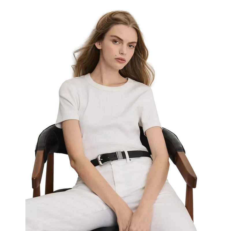 Veronica Beard Pruitt Ribbed T-Shirt - Match Laren