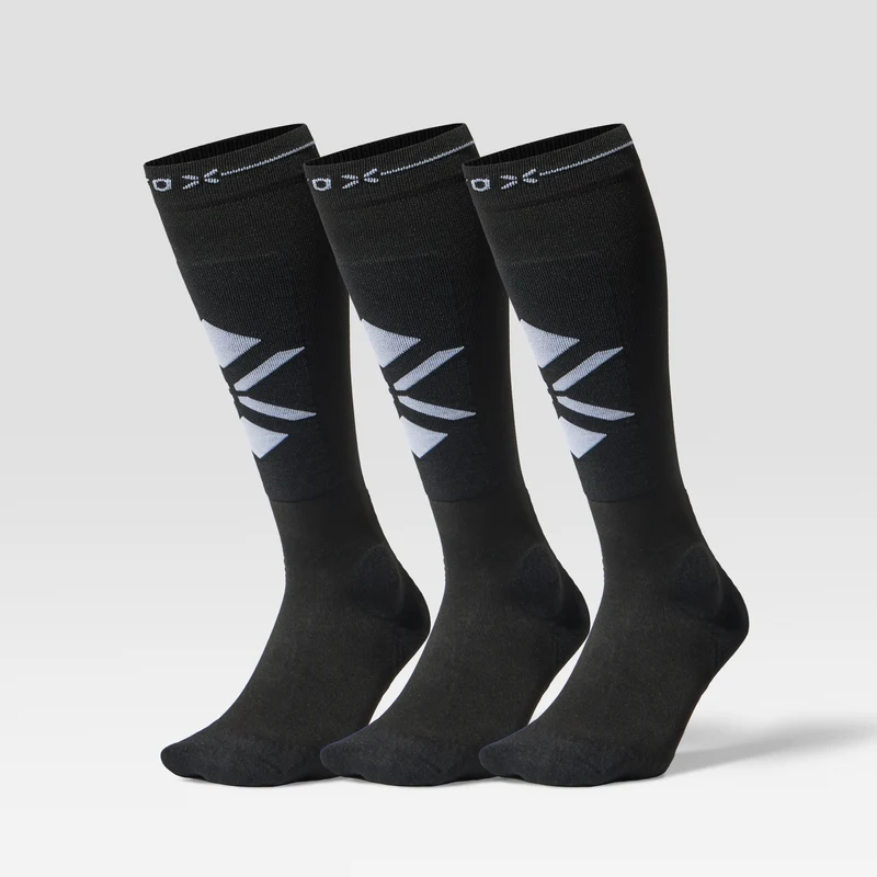 Ultralight Skiing Socks Men 3-Pack | Black / White