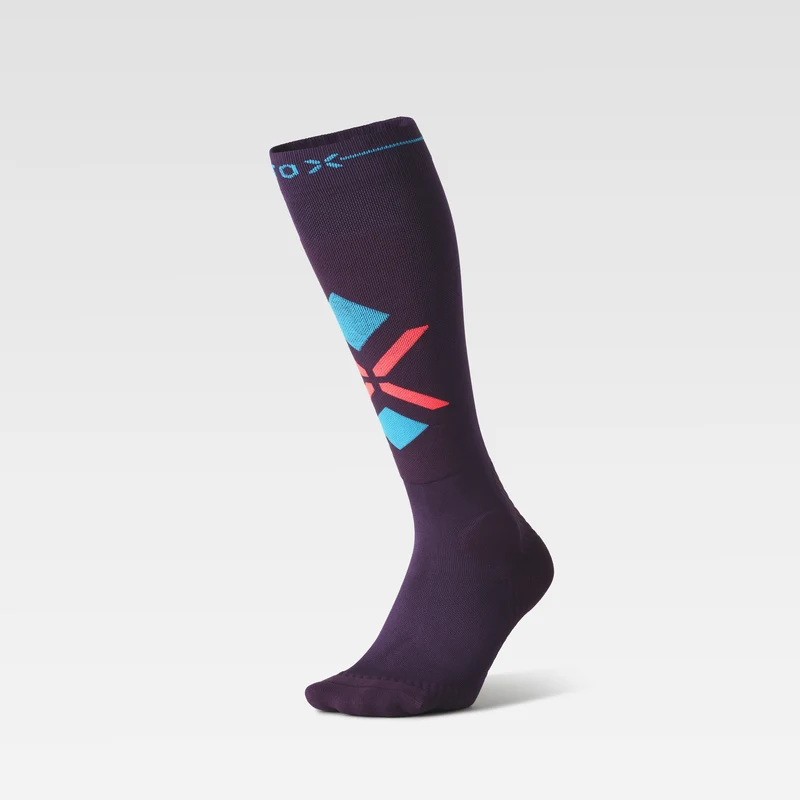 Ultralight Skiing Socks Women | Purple / Red Fluo