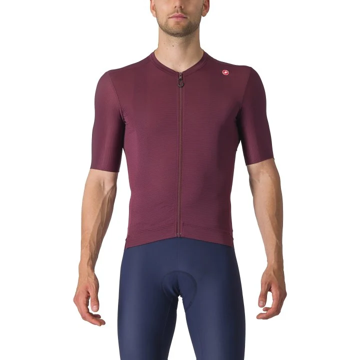 CASTELLI MEN'S ESPRESSO JERSEY DEEP BORDEAUX/SILVER MOON