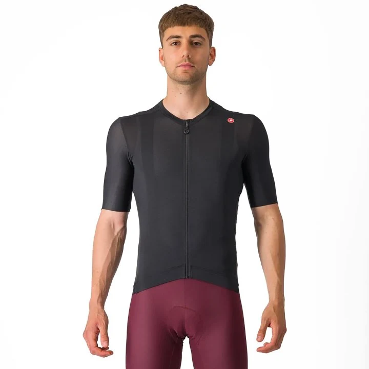 CASTELLI MEN'S ESPRESSO JERSEY LIGHT BLACK/DARK GRAY