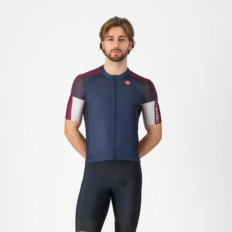 CASTELLI MEN'S ENTRATA 6 JERSEY BELGIAN BLUE/DEEP BORDEAUX-SIL
