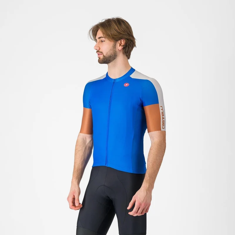 CASTELLI MEN'S ENTRATA 6 JERSEY AZZURRO ITALIA/SILVER GRAY-MOC