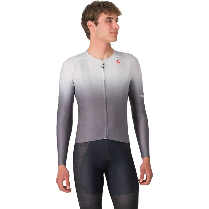 CASTELLI MEN'S UPF LONG SLEEVE JERSEY SILVER GRAY