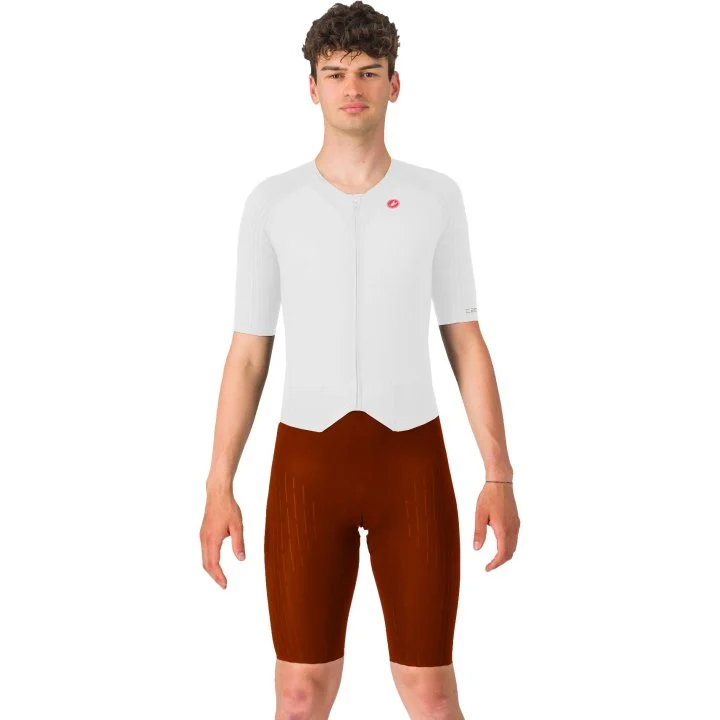 CASTELLI MEN'S SANREMO S SPEED SUIT WHITE/DEEP MOCHA