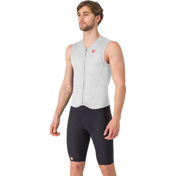 CASTELLI MEN'S FREE SANREMO 3 SUIT SLEEVELESS WHITE/BLACK