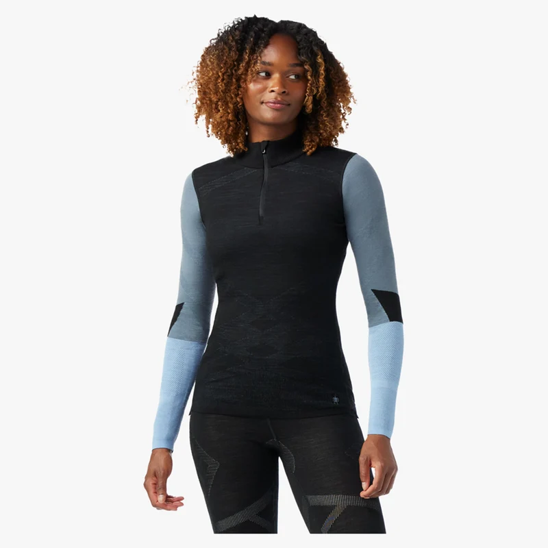 Smartwool Women's Intraknit Thermal Merino Base Layer Colorblock 1/4 Zip