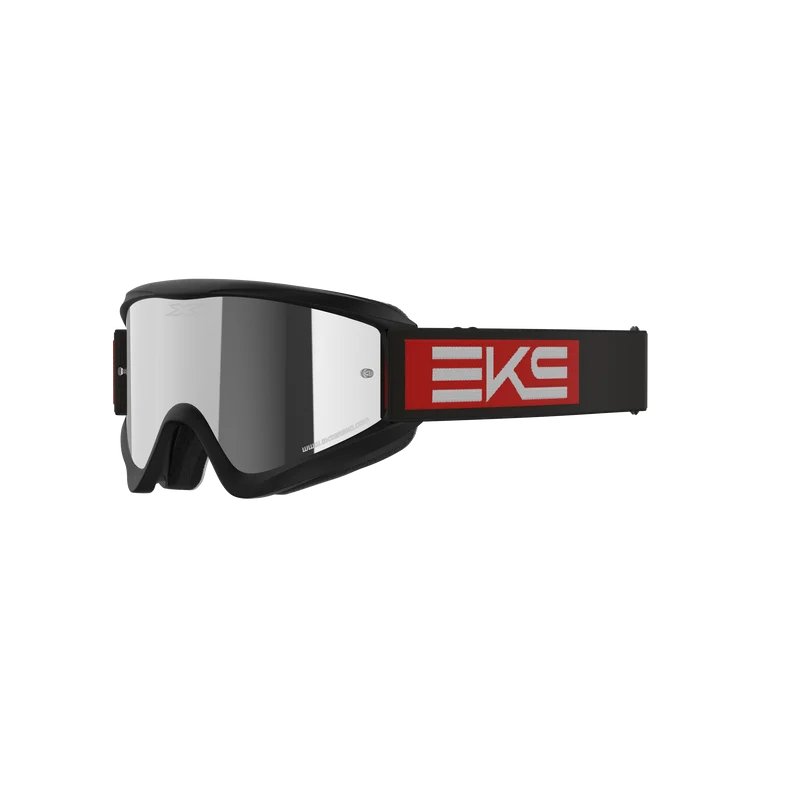 GOX Flat-Out Goggle EKS Black Red - Silver Mirror