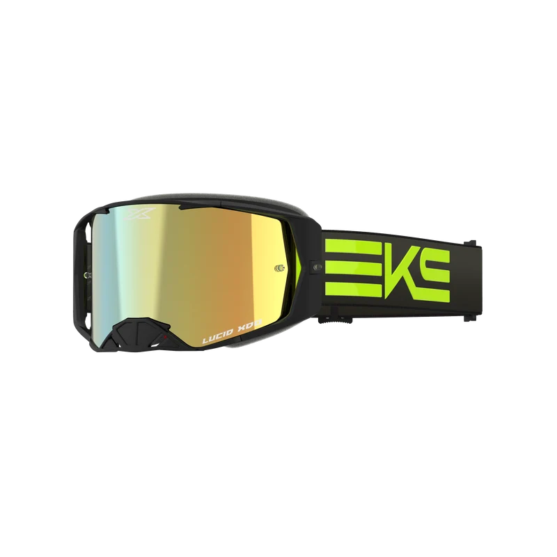 Lucid Goggle EKS Flag Black Flo Yellow - Gold Mirror Lens