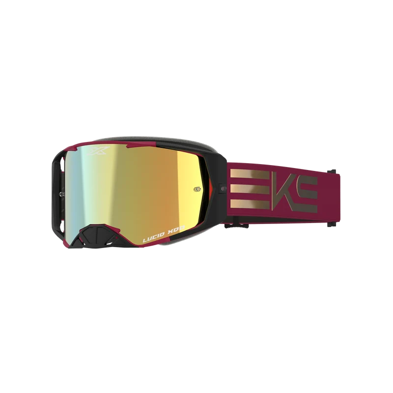 Lucid Goggle EKS Flag Maroon Gold - Gold Mirror Lens