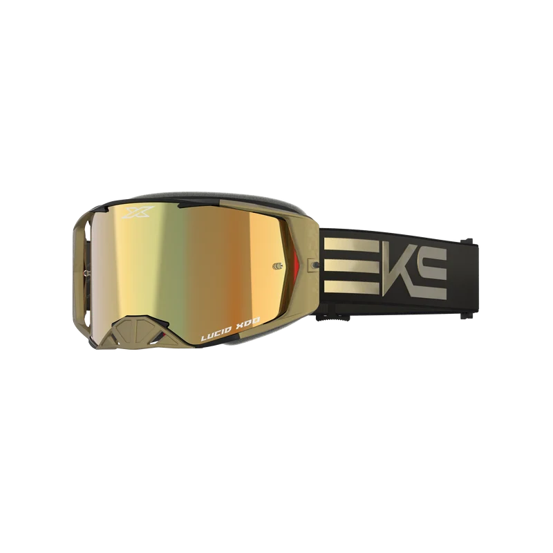 Lucid Goggle EKS Flag Black Gold - Gold Mirror Lens
